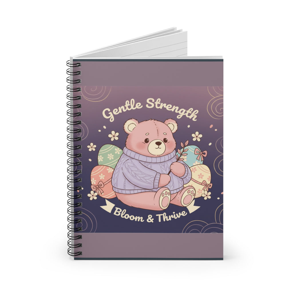 Bear Spiral Notebook – Gentle Strength Bloom Thrive