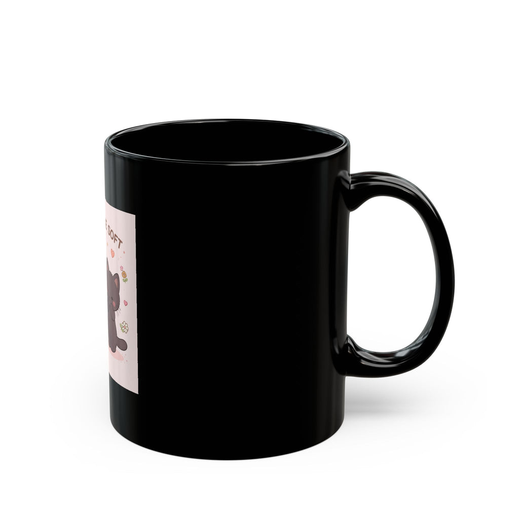LOVE CAN BE SOFT Black Mug