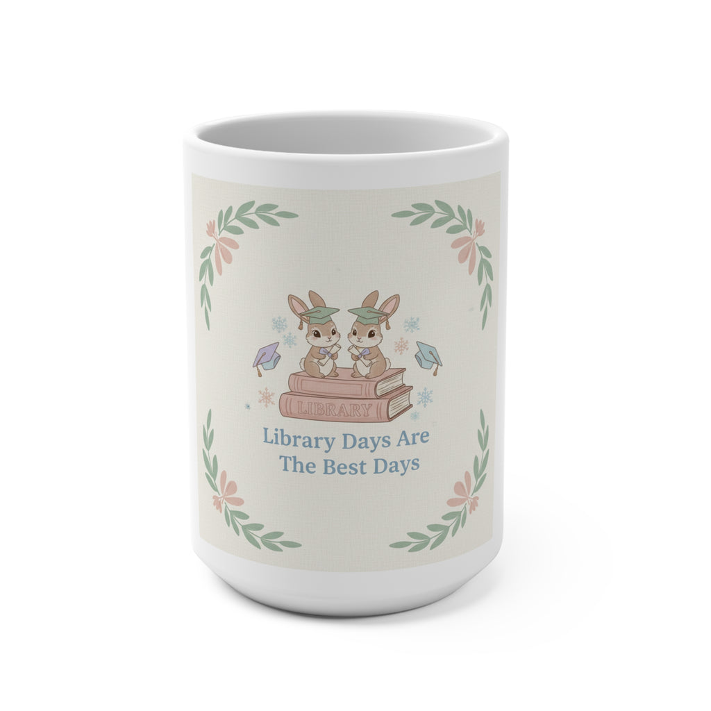 Library Days Are The Best Days Rabbits Mug 15oz