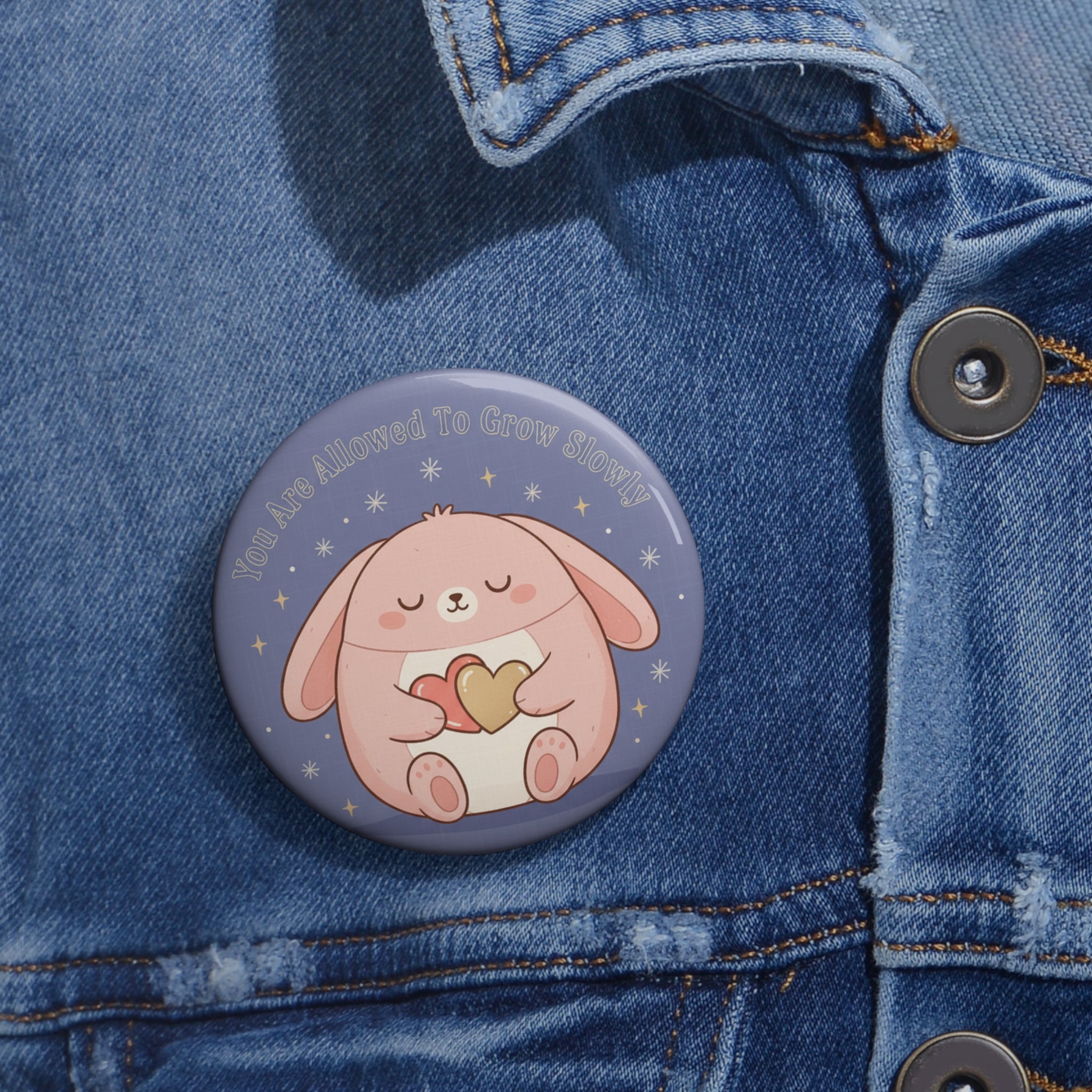 Rabbit Pin Button – You Are Allowed to Grow Slowly