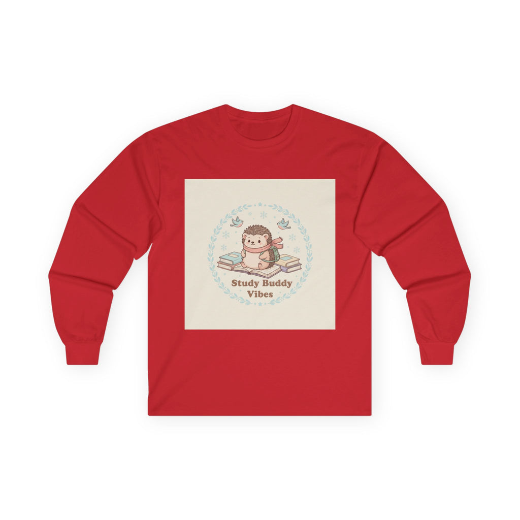 Study Buddy Vibes Hedgehog Long Sleeve Tee
