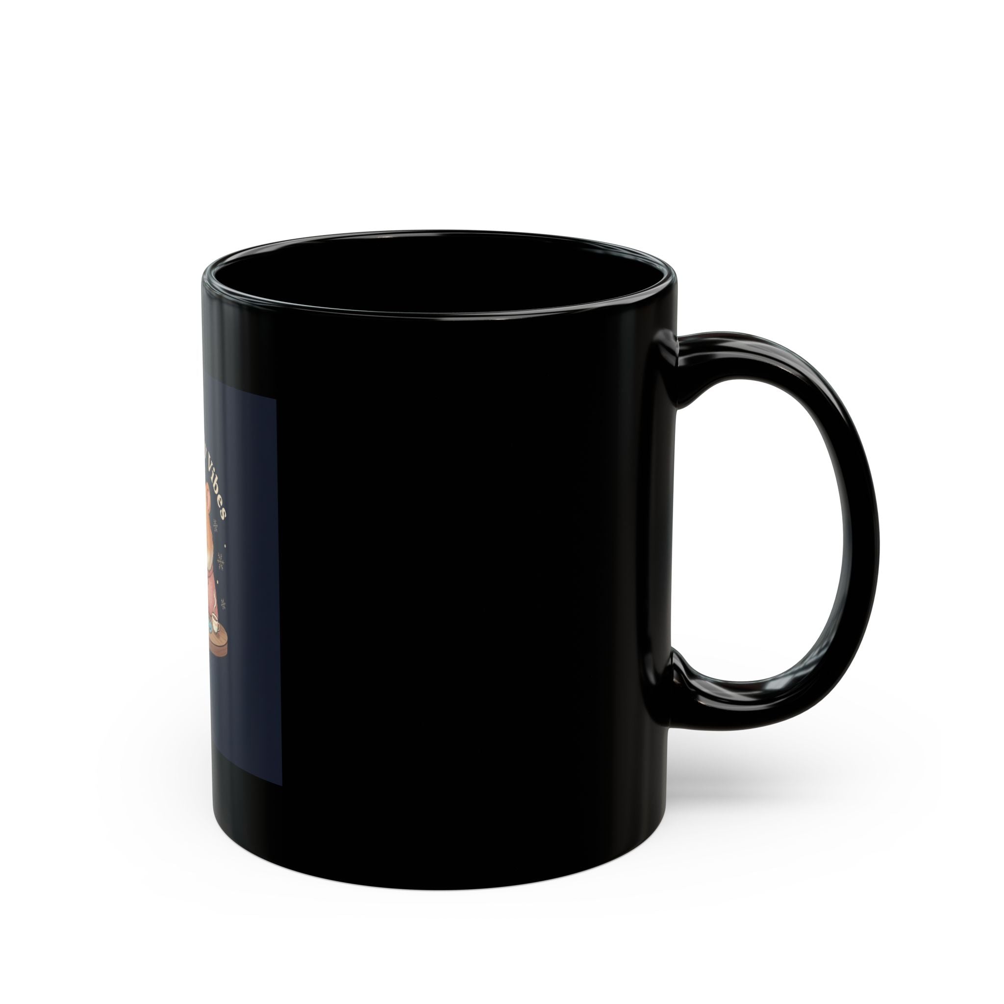 Study Buddy Vibes Black Mug 11oz