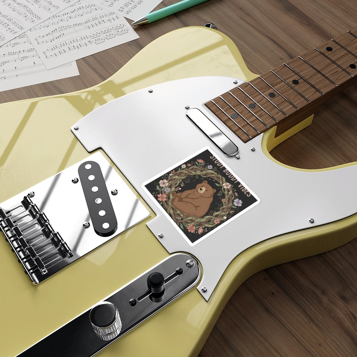 Bear Die-Cut Sticker – Study Buddy Vibes