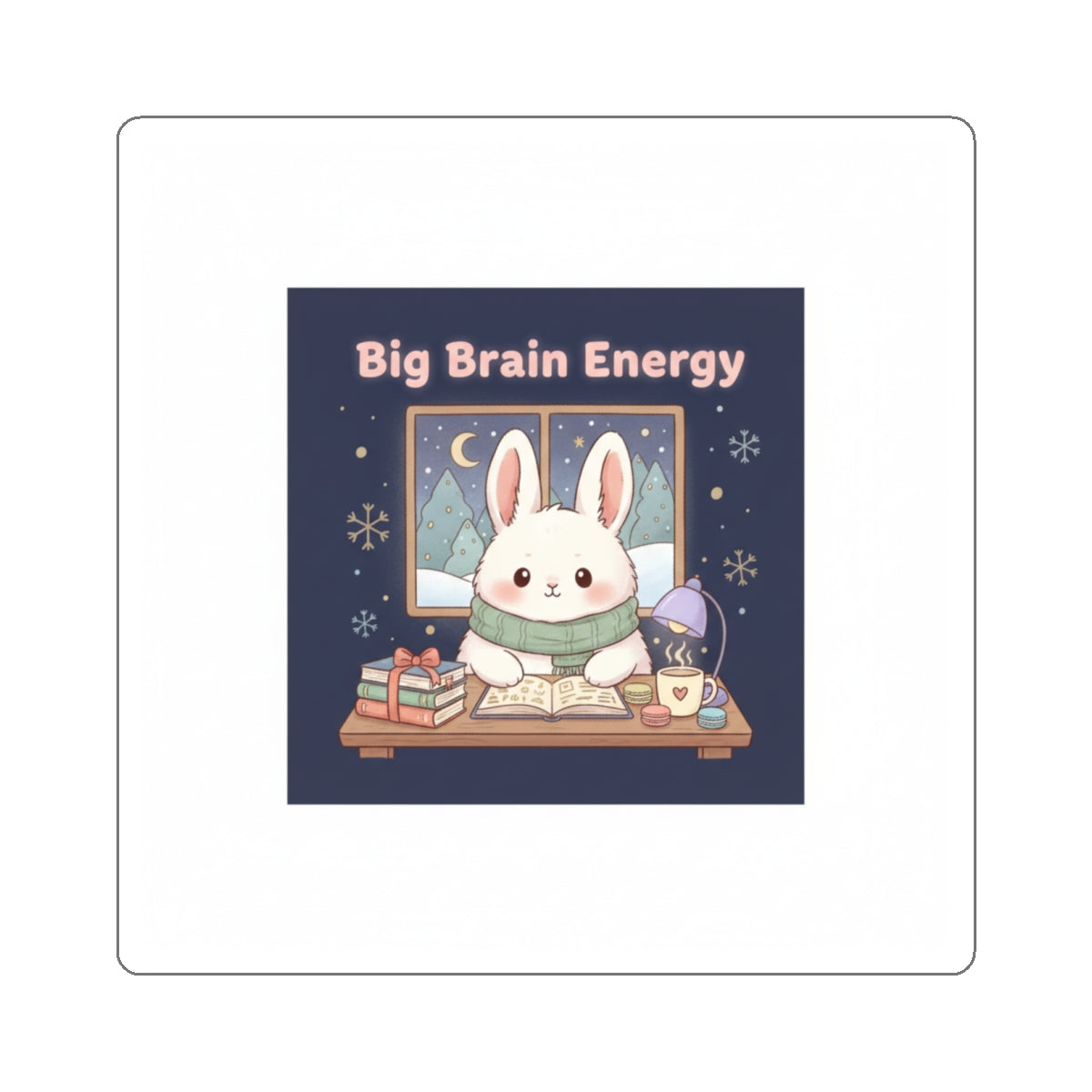 Bunny Die-Cut Sticker – Big Brain Energy