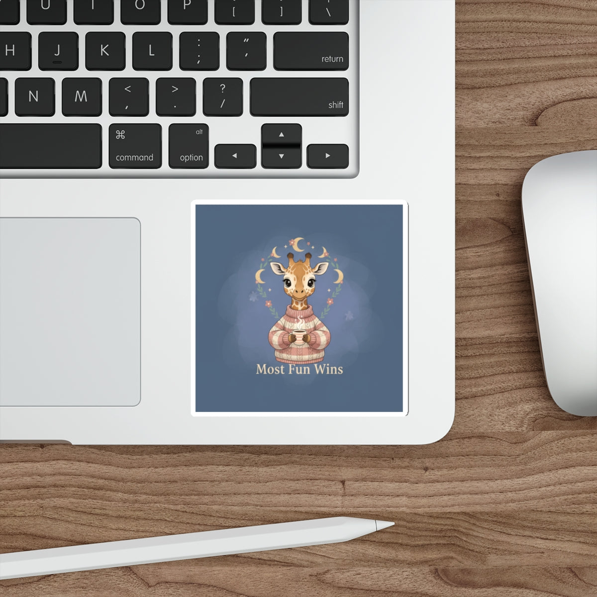 Giraffe Die-Cut Sticker – Most Fun Wins