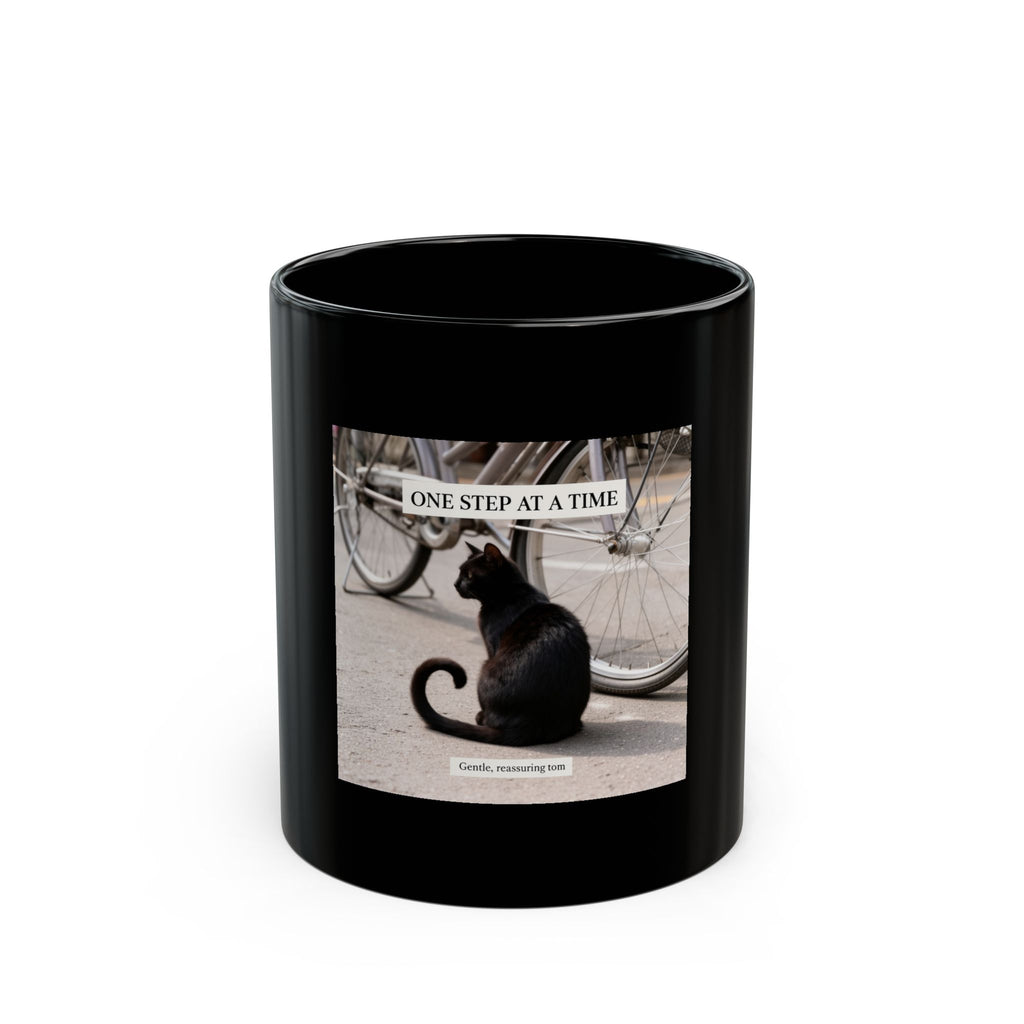 ONE STEP AT A TIME Black Mug