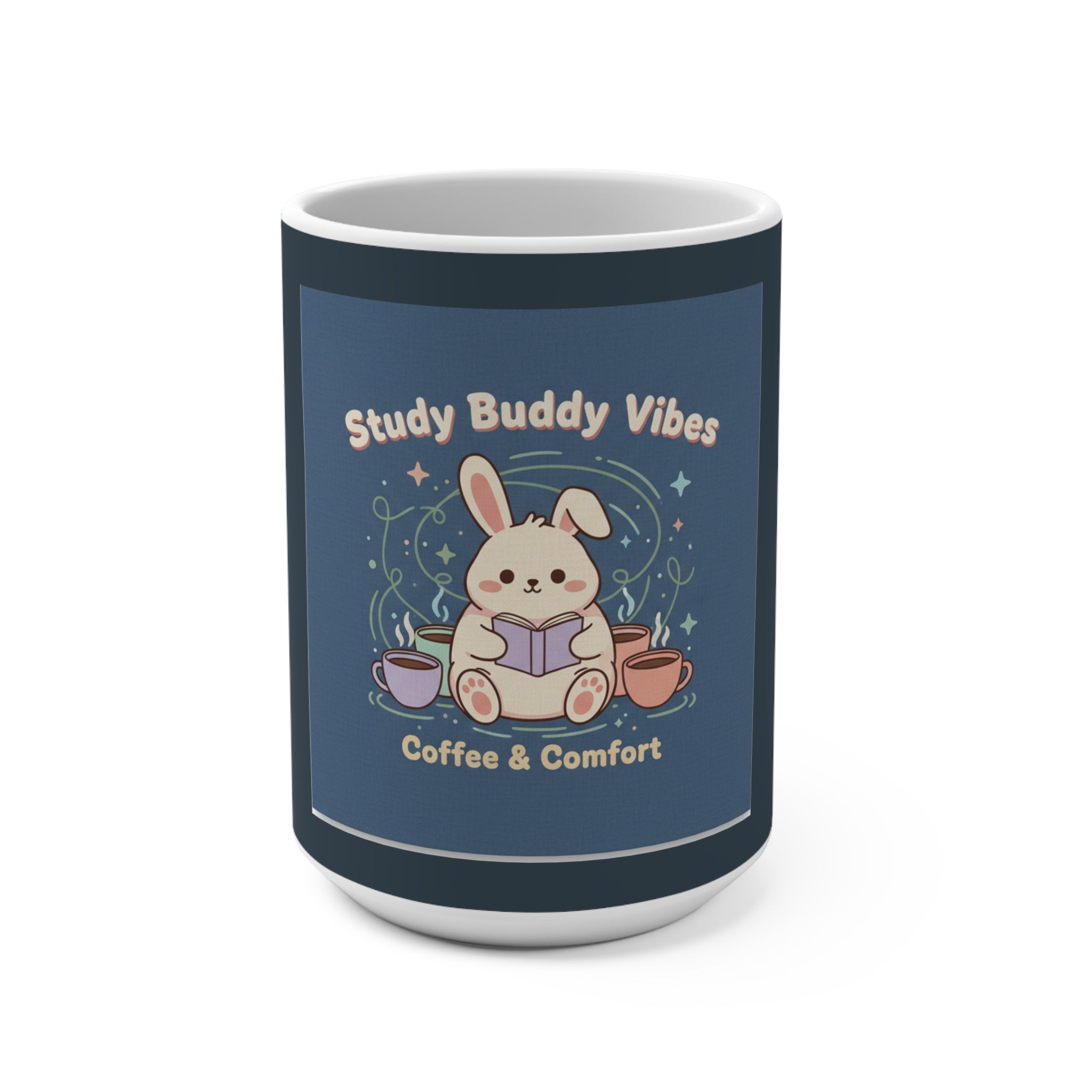 Bunny Mug 15oz – Study Buddy Vibes Coffee Comfort