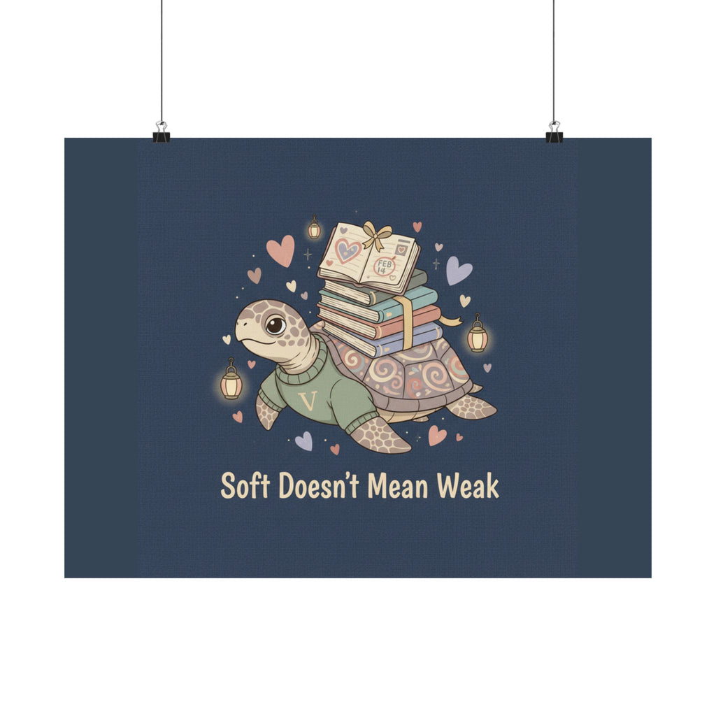 Soft Doesnt Mean Weak Turtle Poster