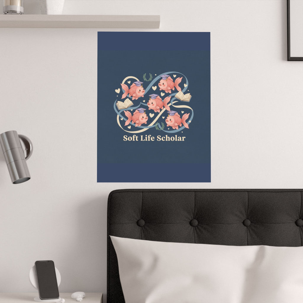 Soft Life Scholar Goldfish Poster