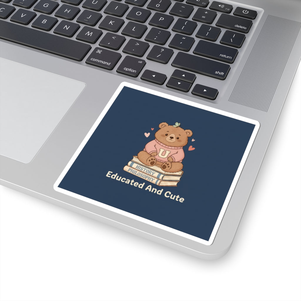 Bear Kiss-Cut Sticker – Educated and Cute