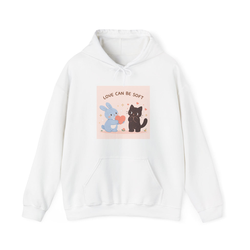 "LOVE CAN BE SOFT" Black Cat Hoodie | College Girl Gift | Fashion | KayKay Classics
