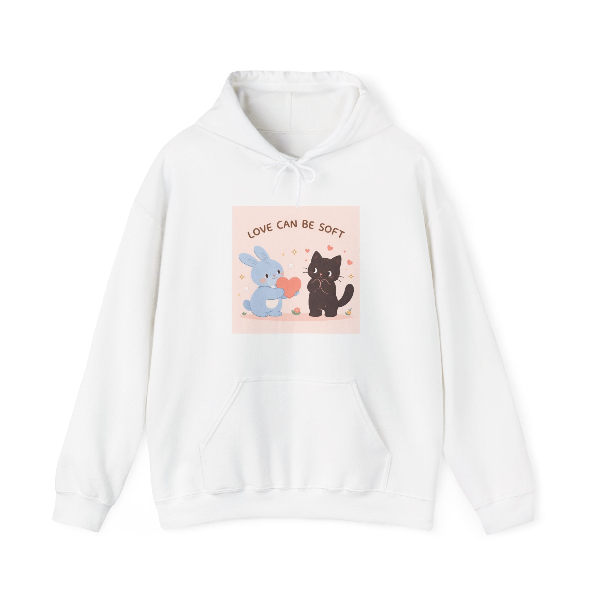 "LOVE CAN BE SOFT" Black Cat Hoodie | College Girl Gift | Fashion | KayKay Classics