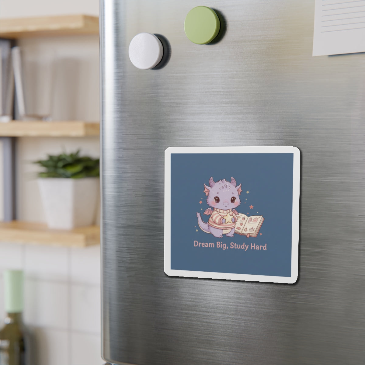 Dragon Die-Cut Magnet – Dream Big Study Hard
