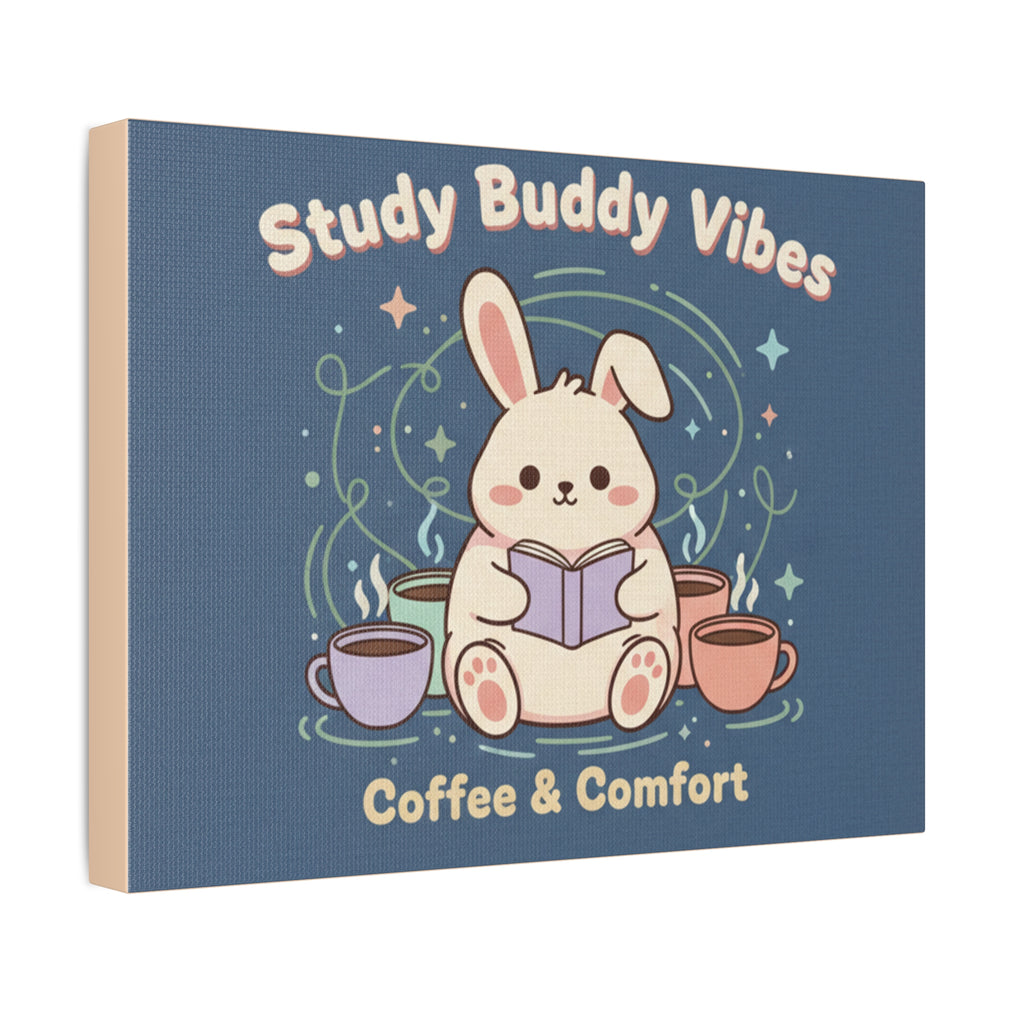 Bunny Canvas Print – Study Buddy Vibes Coffee Comfort