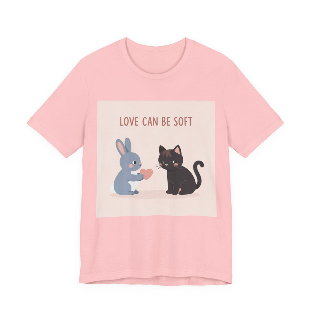 "LOVE CAN BE SOFT" Black Cat Women Tee | College Girl Gift | Fashion | KayKay Classics