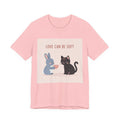 "LOVE CAN BE SOFT" Black Cat Women Tee | College Girl Gift | Fashion | KayKay Classics