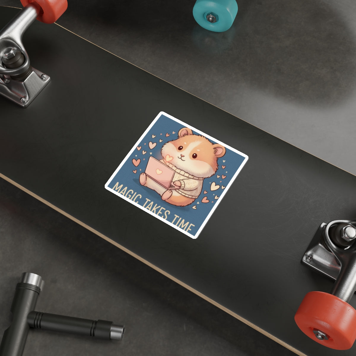 Hamster Die-Cut Sticker – Magic Takes Time