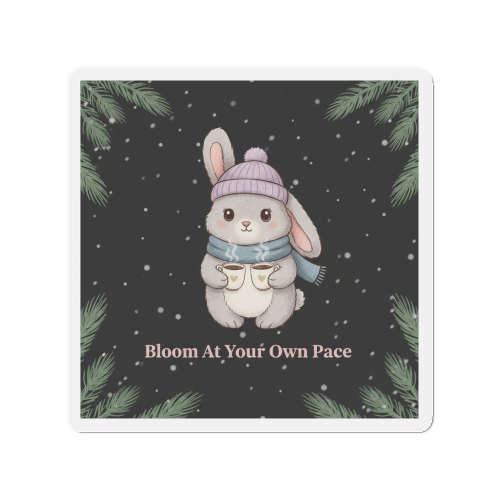 Bunny Die-Cut Magnet – Bloom at Your Own Pace