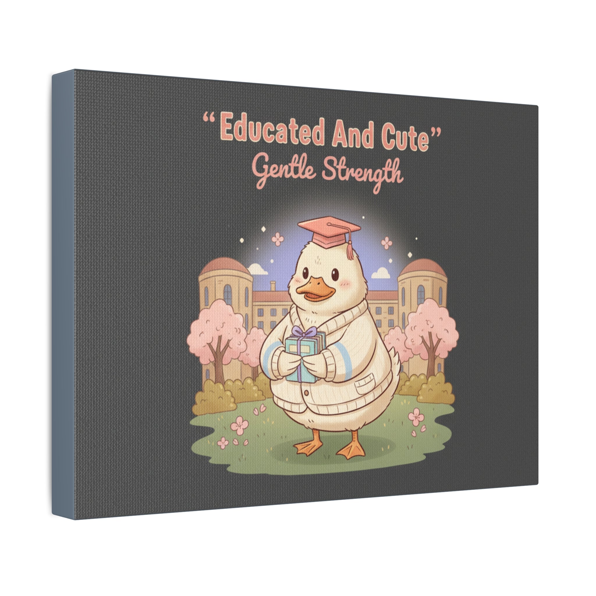 Duck In A Cardigan Canvas Print – Educated and Cute Gentle Strength