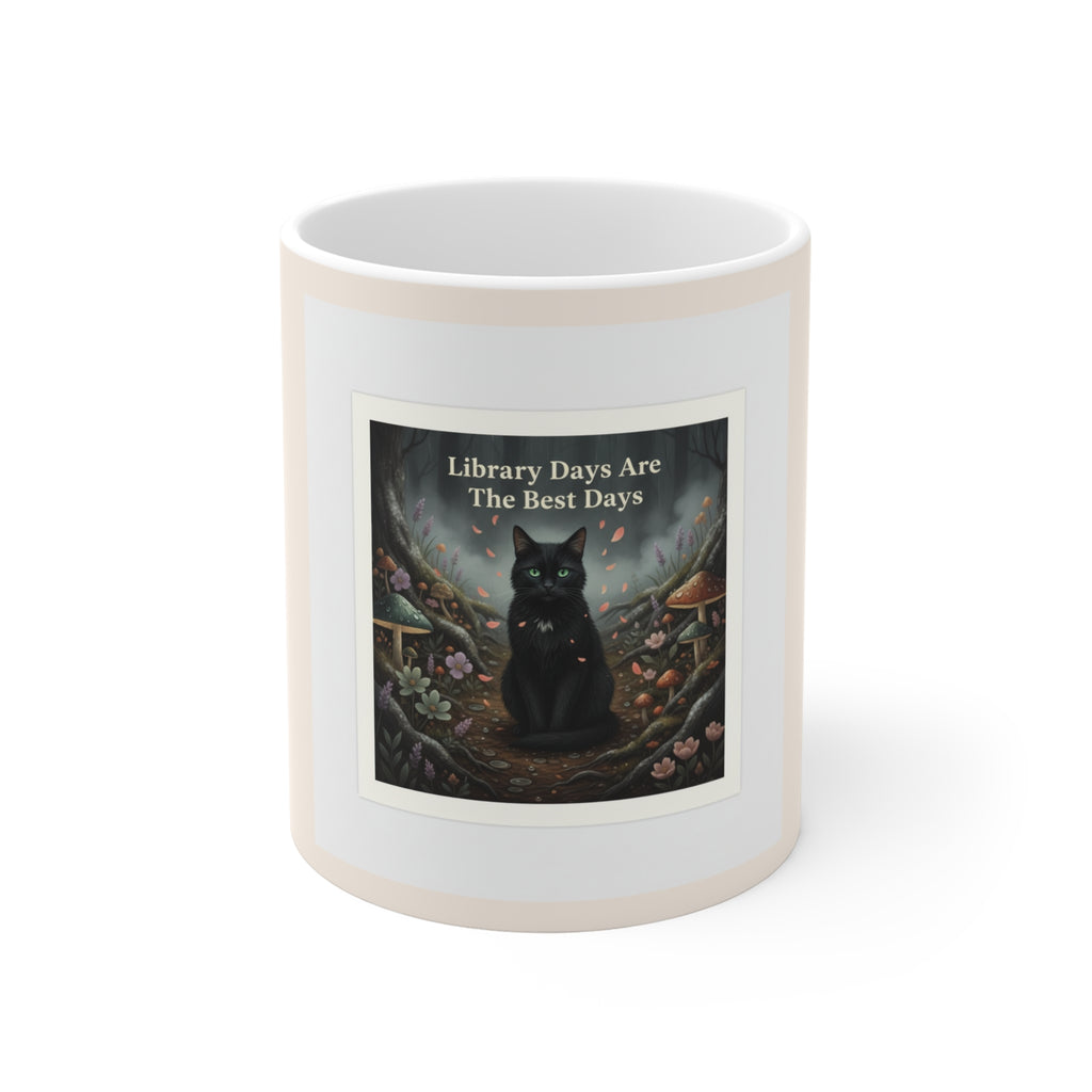 Cat Mug 11oz – Library Days Are the Best Days