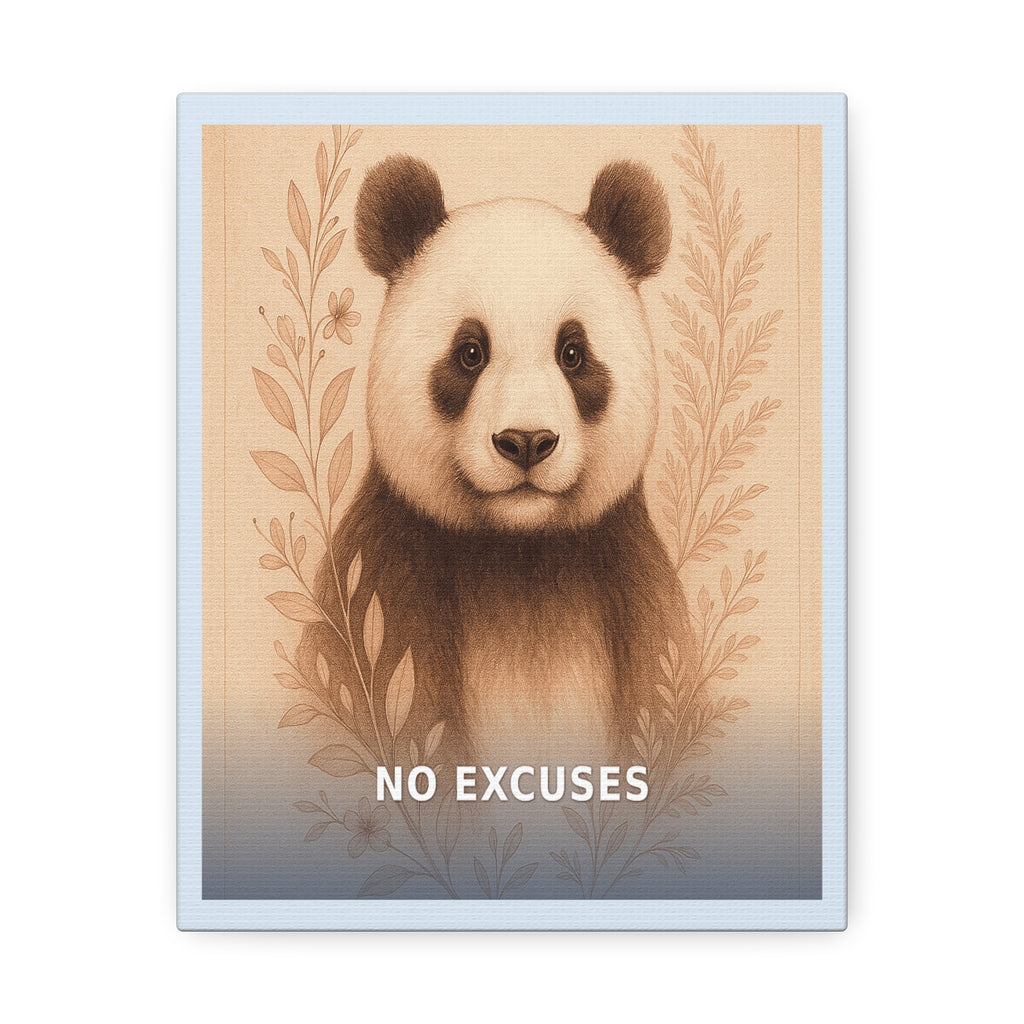 "No Excuses" Black Cat Canvas | College Girl Gift | Fashion | KayKay Classics