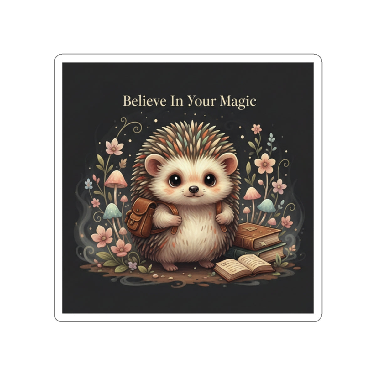 Hedgehog Die-Cut Sticker – Believe in Your Magic