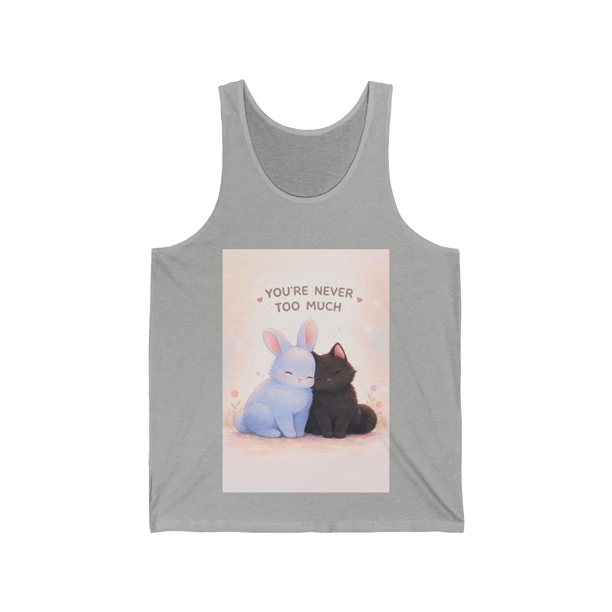 "YOU'RE NEVER TOO MUCH" Black Cat Tank Top | College Girl Gift | Fashion | KayKay Classics