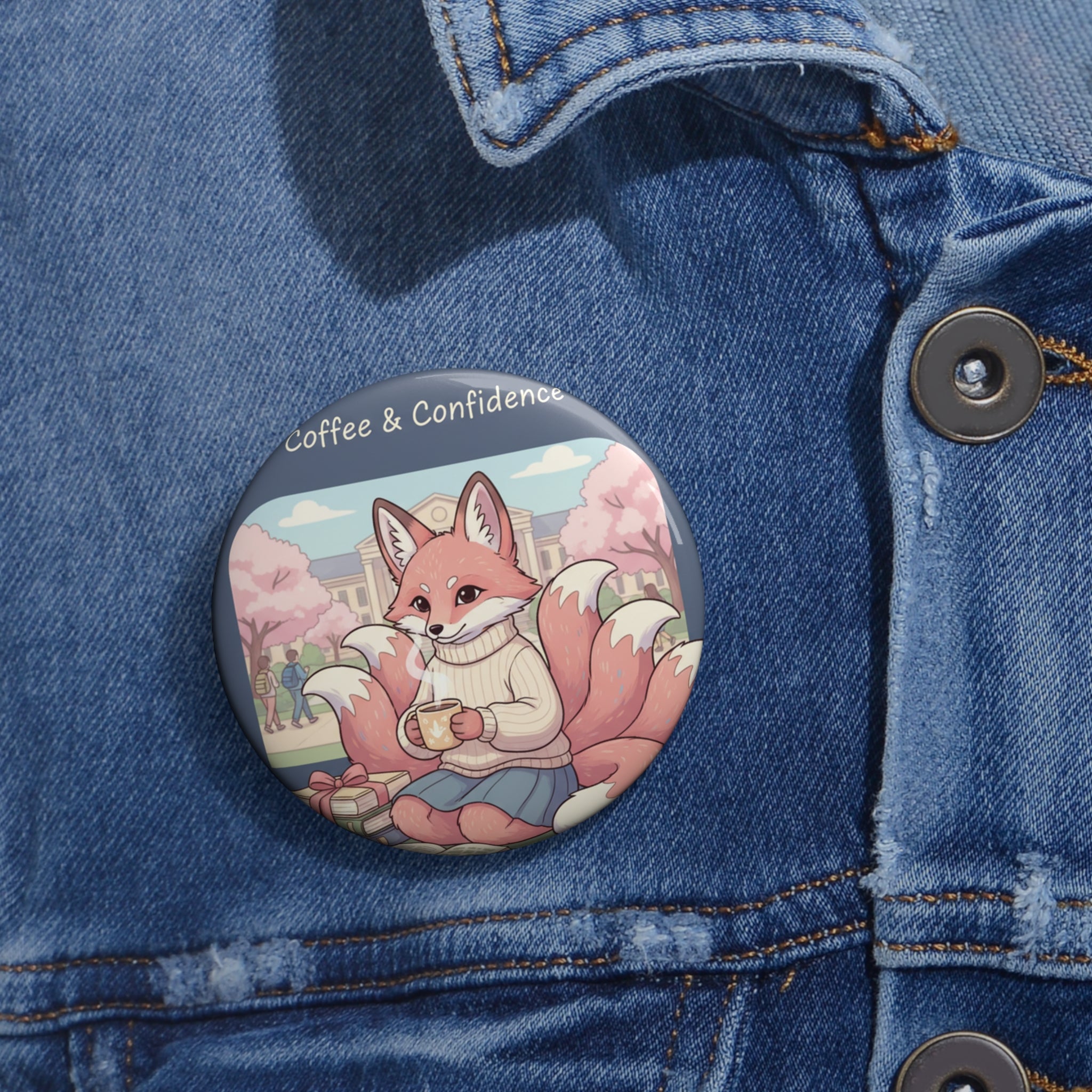 Kitsune Pin Button – Daughters of Liberty