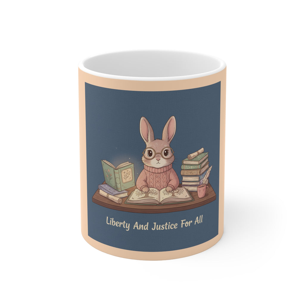 Rabbit Mug 11oz – Liberty and Justice for All