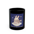 Bunny Black Mug 11oz – Bloom at Your Own Pace