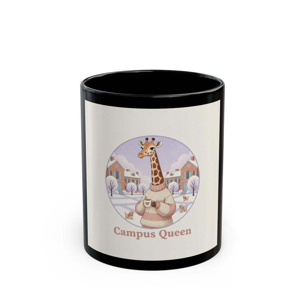 Campus Queen Giraffe Black Mug 11oz