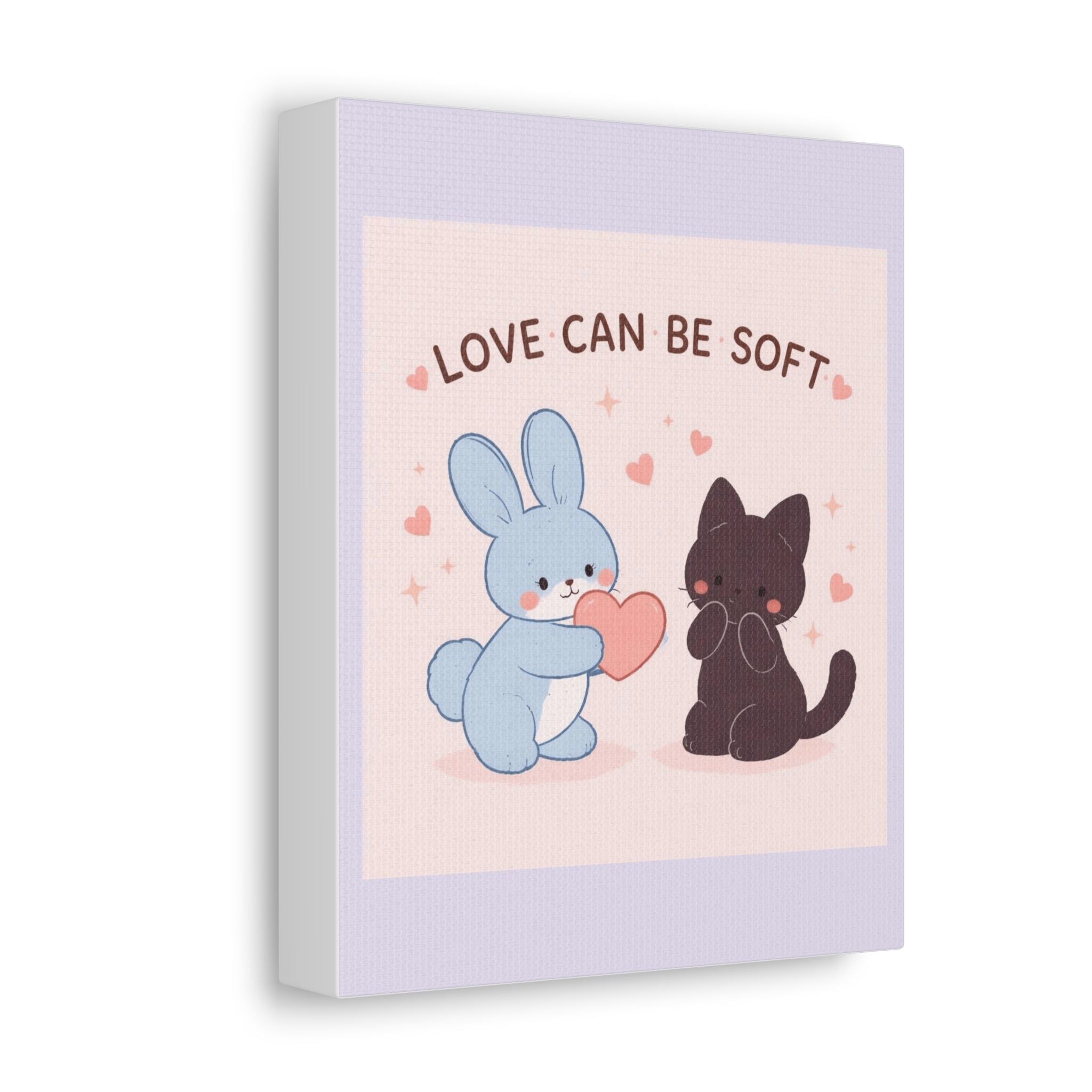 "LOVE CAN BE SOFT" Black Cat Canvas | College Girl Gift | Fashion | KayKay Classics