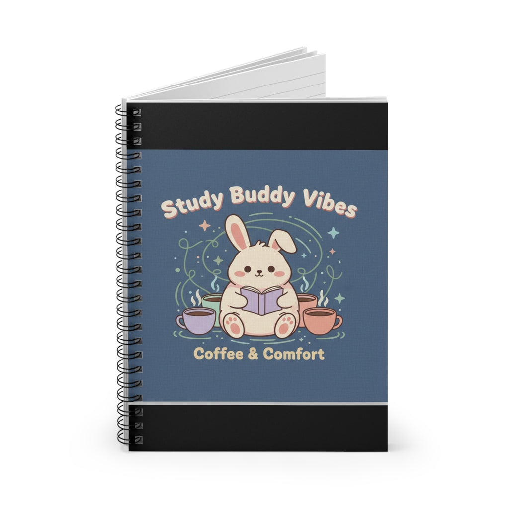 Bunny Spiral Notebook – Study Buddy Vibes Coffee Comfort