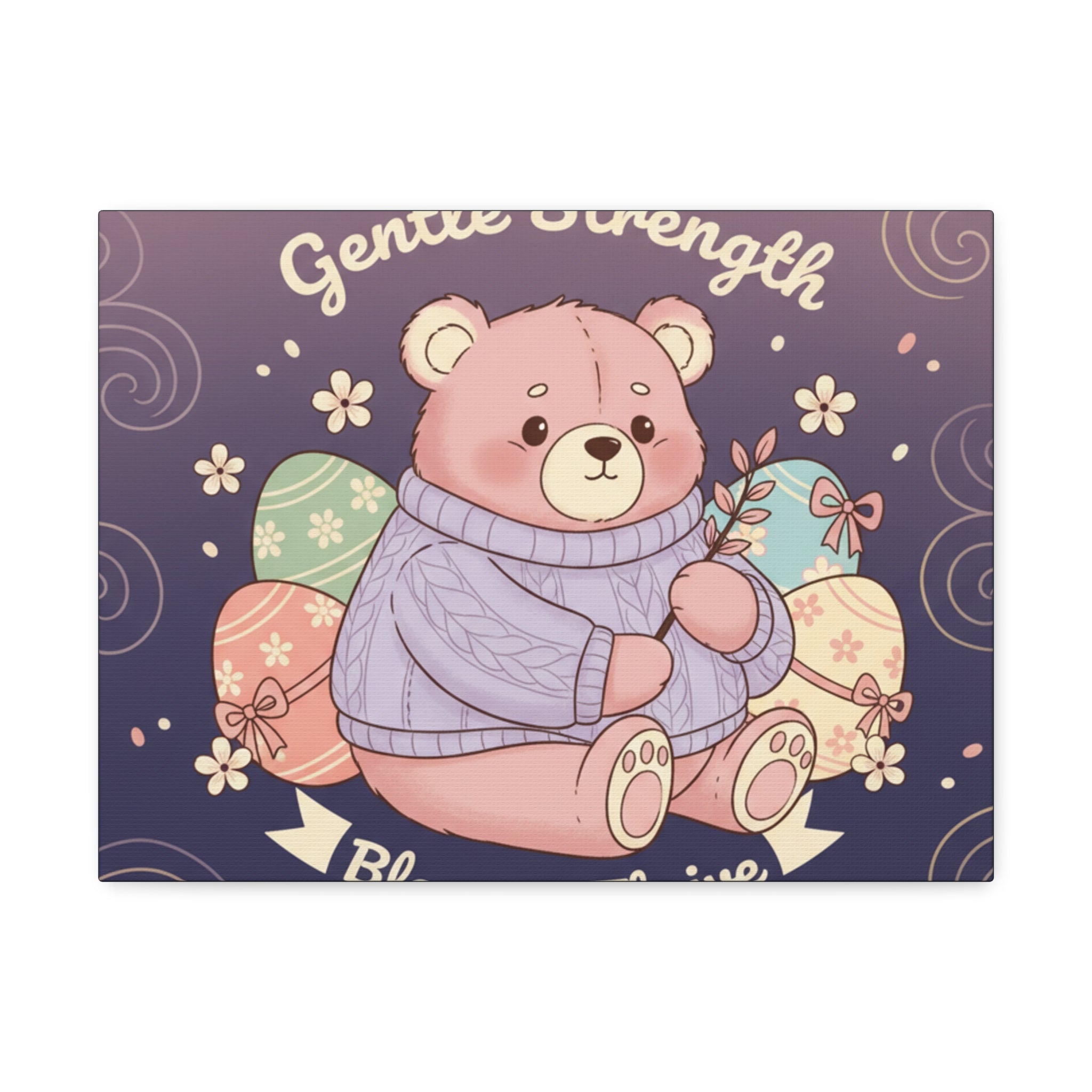 Bear Canvas Print – Gentle Strength Bloom Thrive