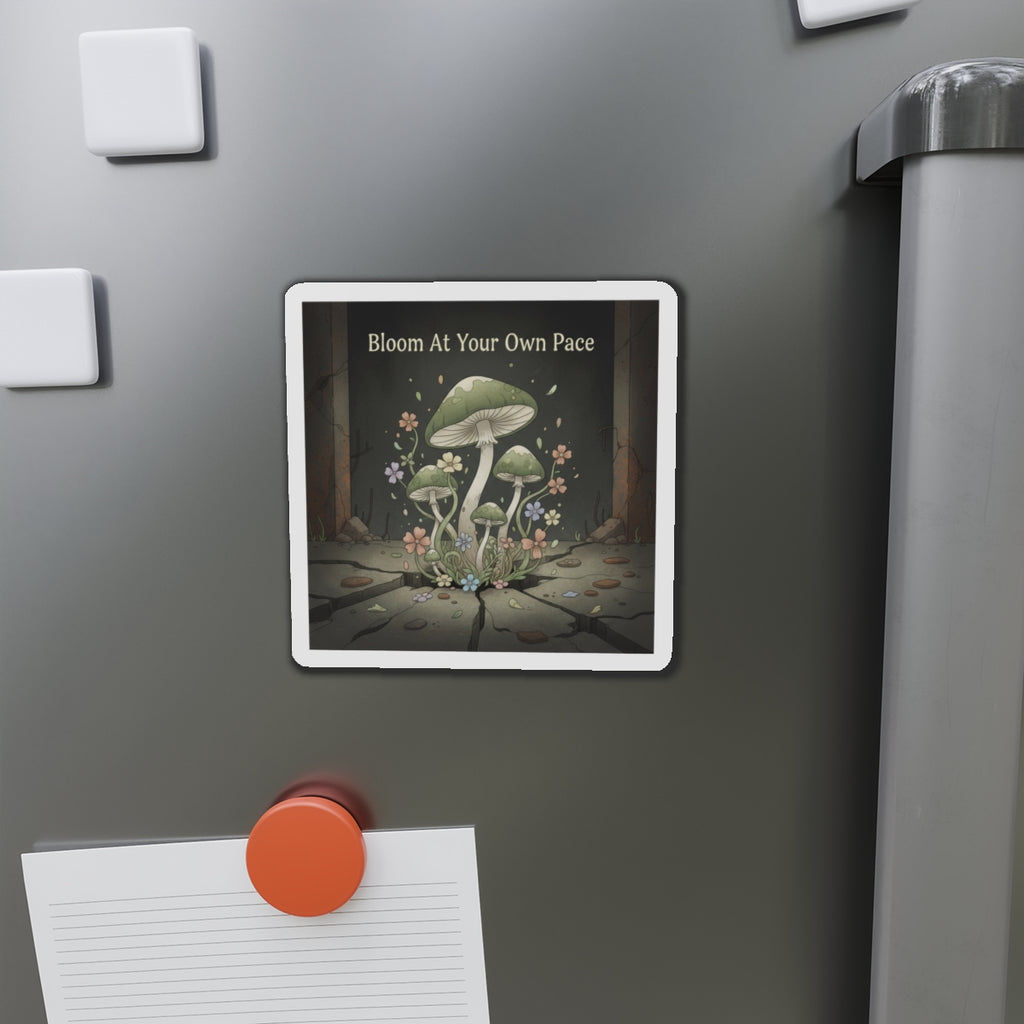 Black Cat Die-Cut Magnet – Bloom at Your Own Pace