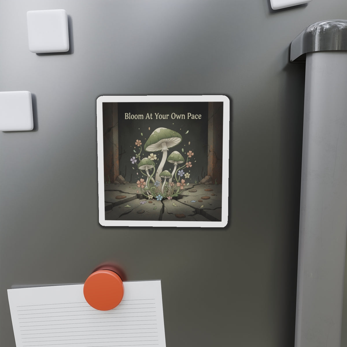 Black Cat Die-Cut Magnet – Bloom at Your Own Pace