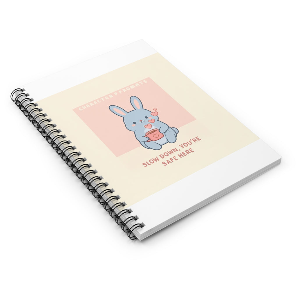 SLOW DOWN, YOU’RE SAFE HERE Spiral Notebook