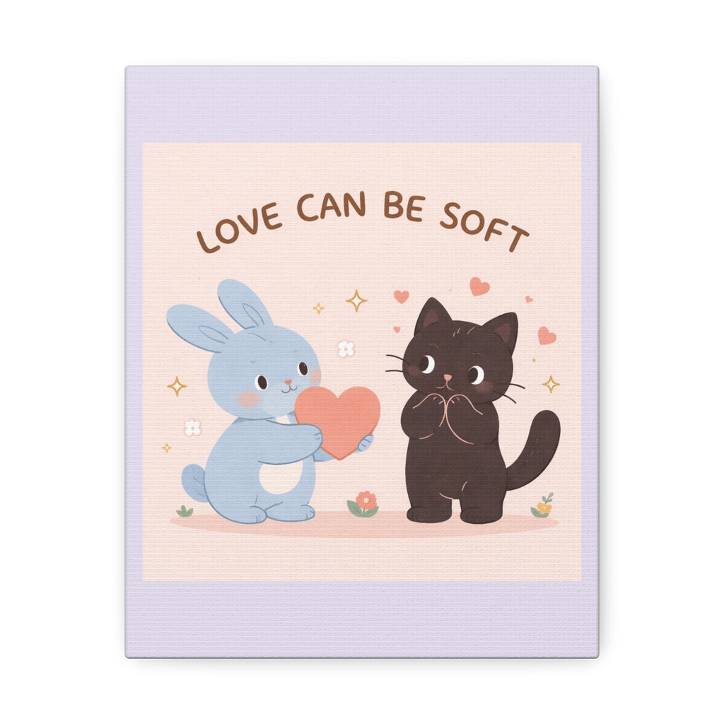 "LOVE CAN BE SOFT" Black Cat Canvas | Trendy Gift for Her | Lifestyle | KayKay Classics