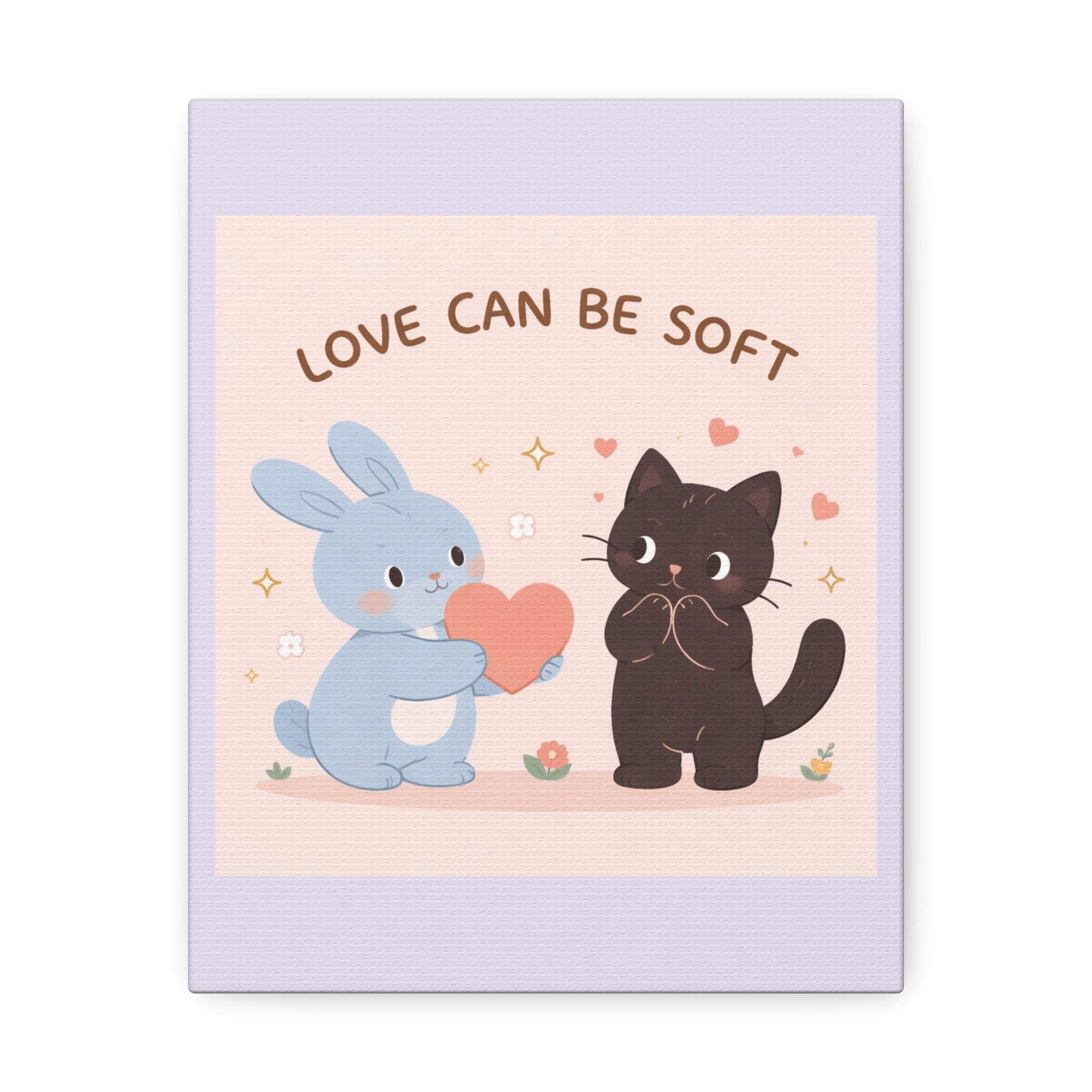 "LOVE CAN BE SOFT" Black Cat Canvas | Trendy Gift for Her | Lifestyle | KayKay Classics