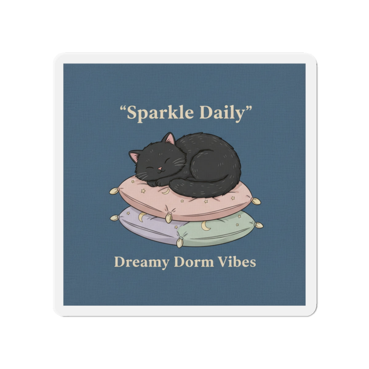 Black Cat Die-Cut Magnet – Sparkle Daily Dreamy Dorm Vibes