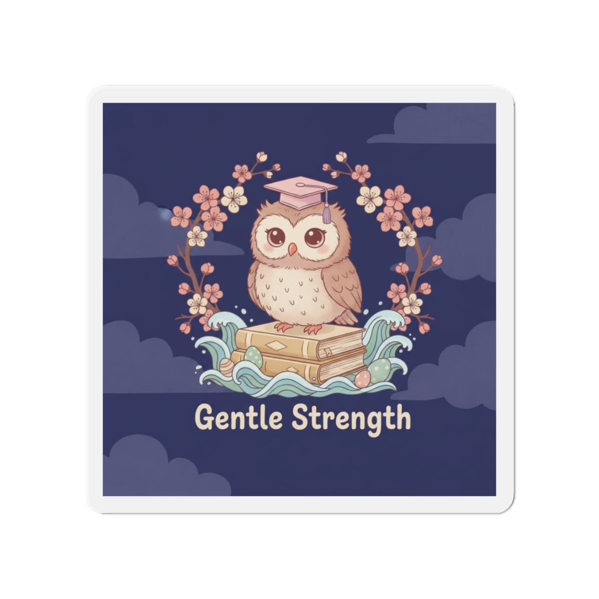 Owl Die-Cut Magnet – Gentle Strength