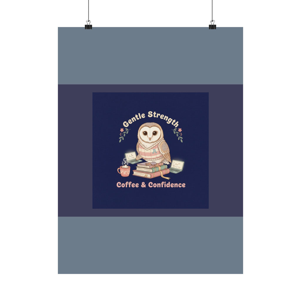 Owl Poster – Gentle Strength Coffee Confidence