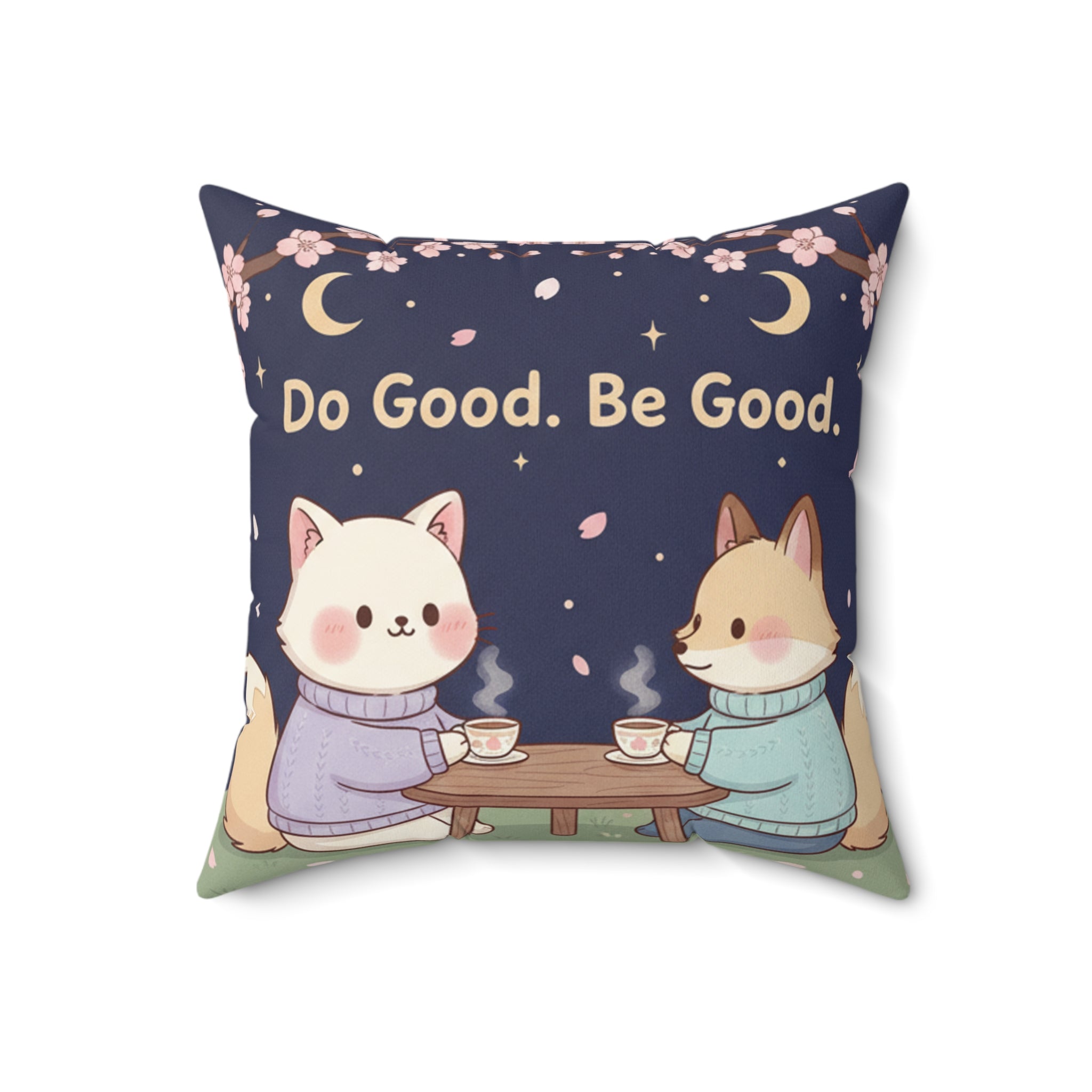Cat Square Pillow – Do Good Be Good