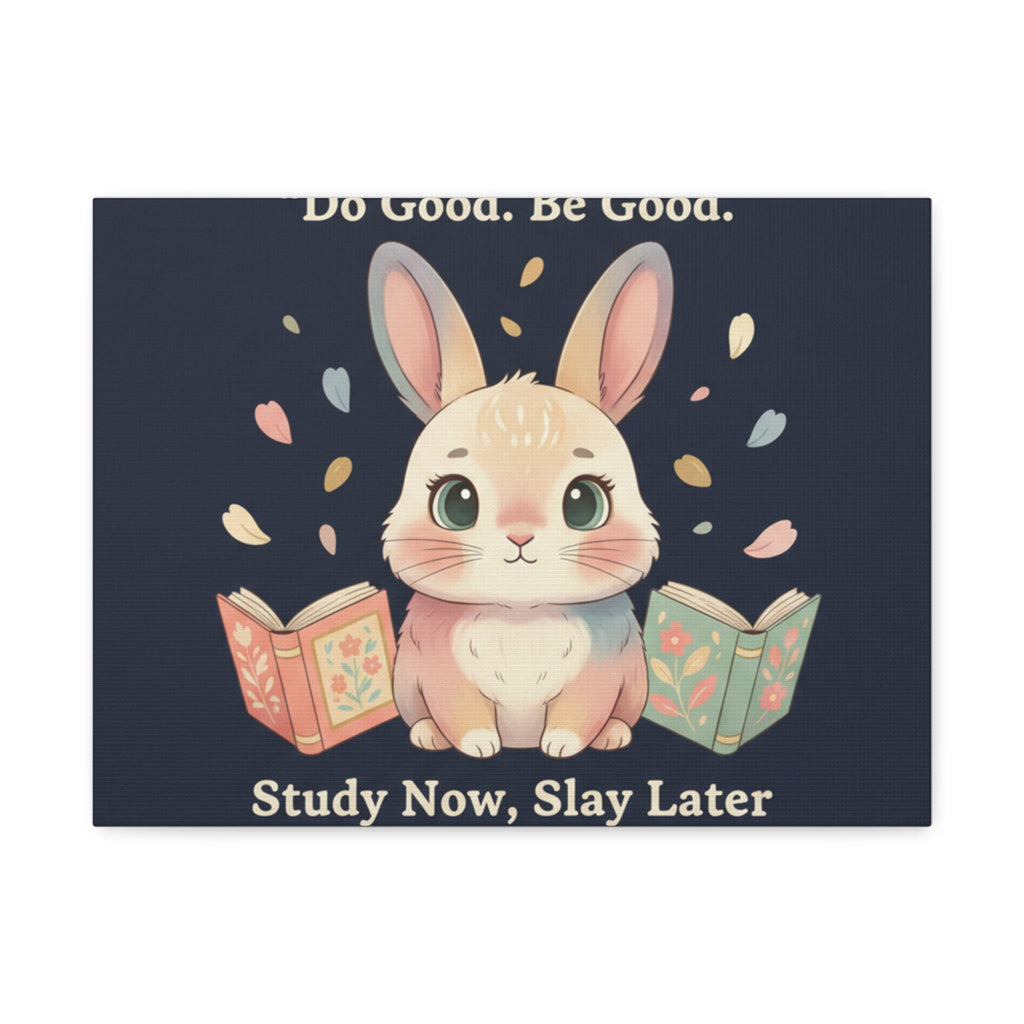 Bunny Canvas Print – Do Good Be Good Study Now Slay Later