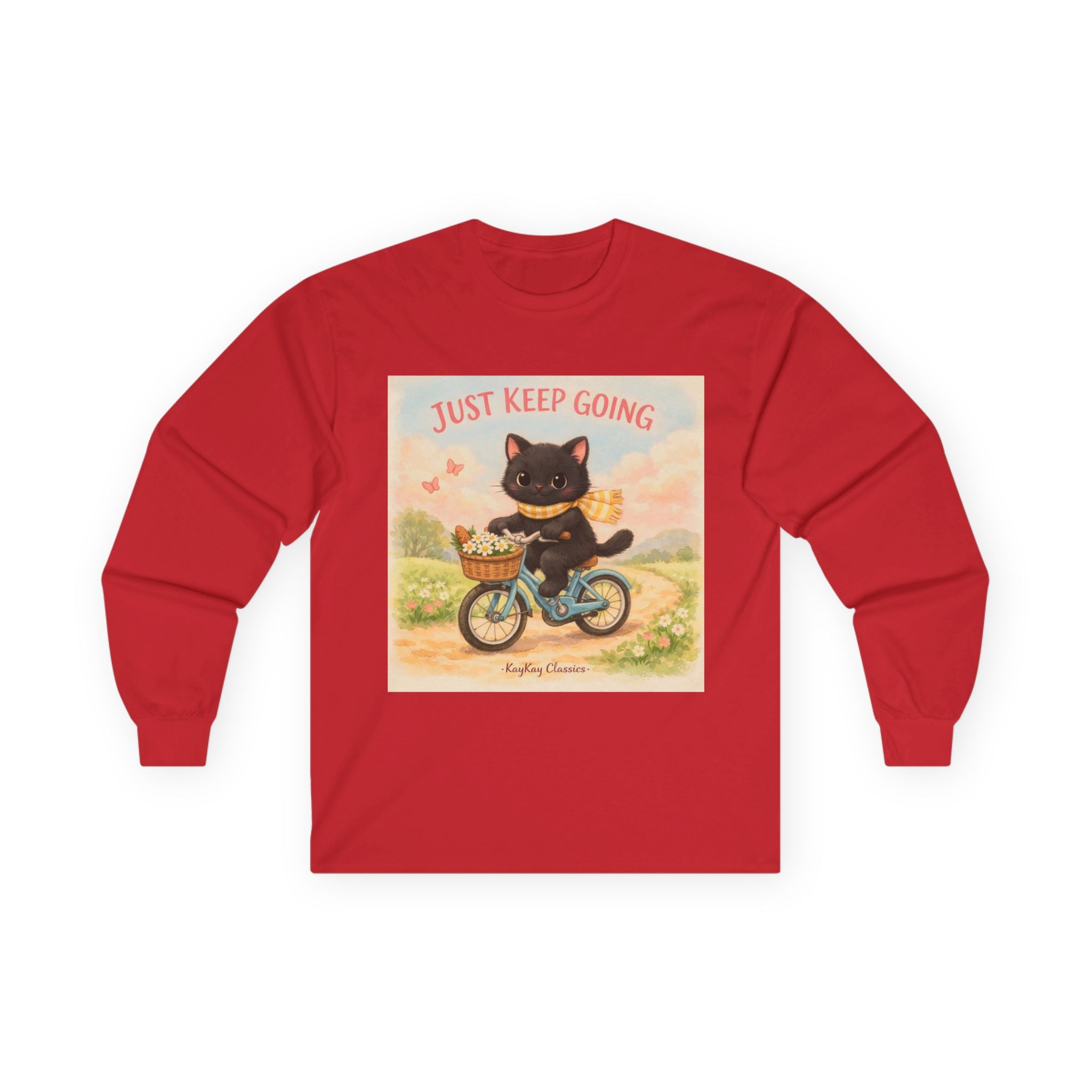 JUST KEEP GOING Cat Long Sleeve Tee
