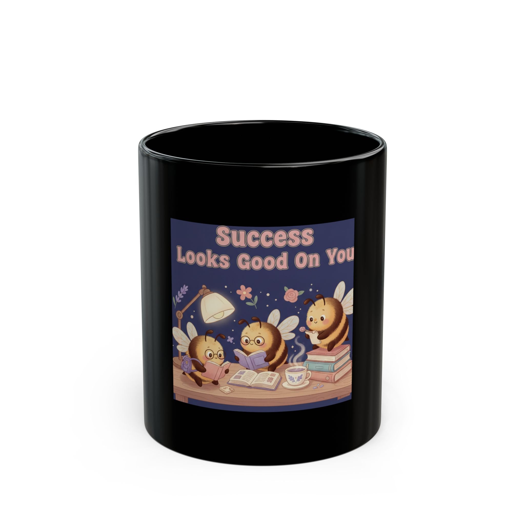 Honeybees Black Mug 11oz – Success Looks Good on You