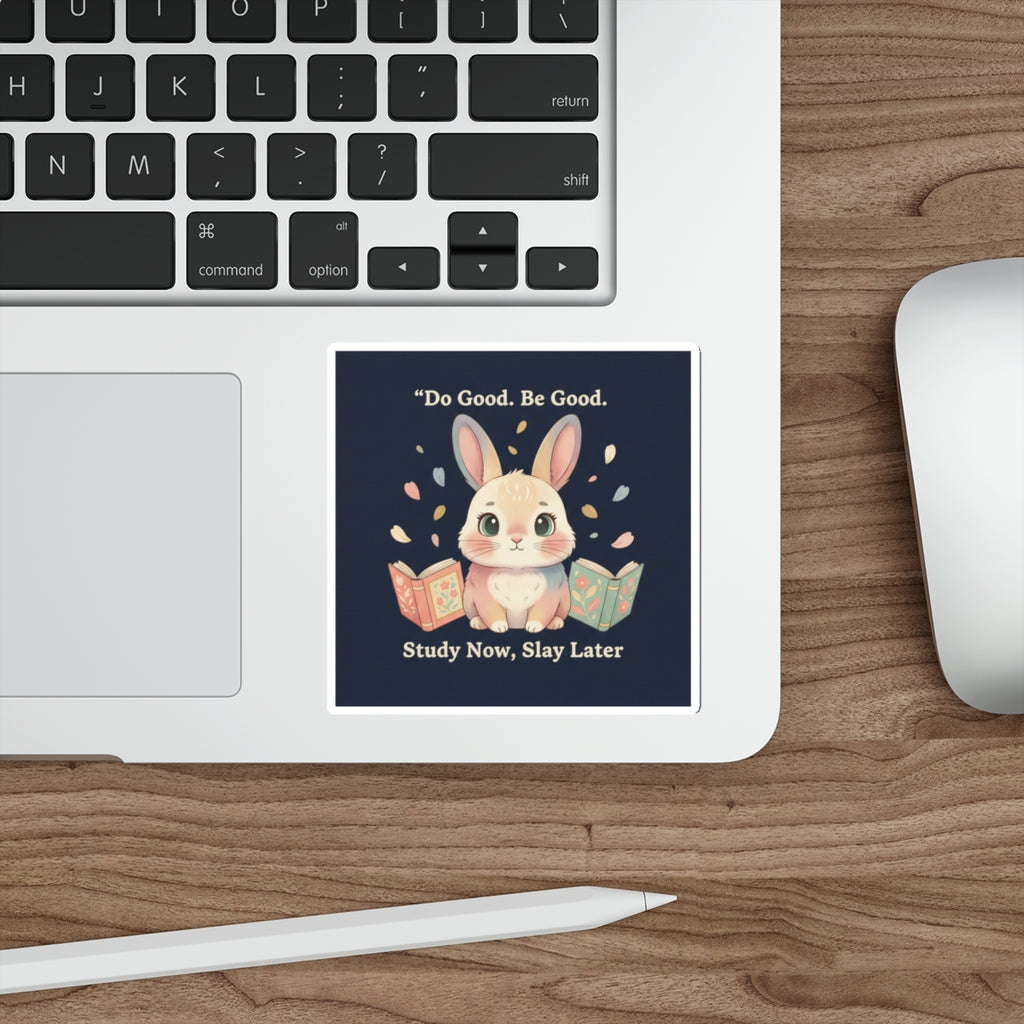 Bunny Die-Cut Sticker – Do Good Be Good Study Now Slay Later
