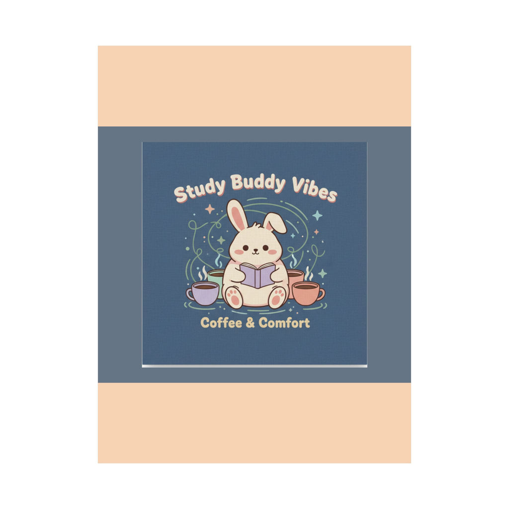 Bunny Poster – Study Buddy Vibes Coffee Comfort
