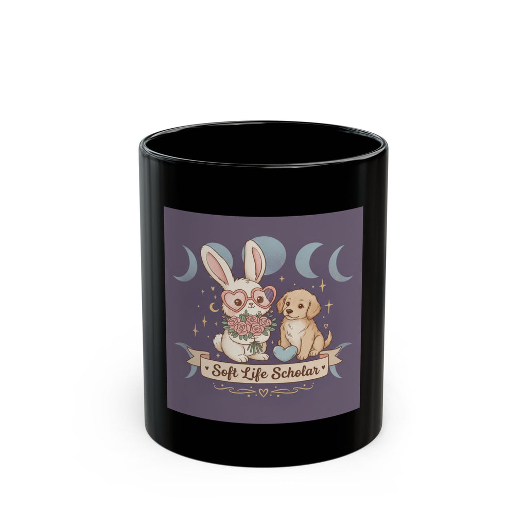 Soft Life Scholar Black Mug 11oz