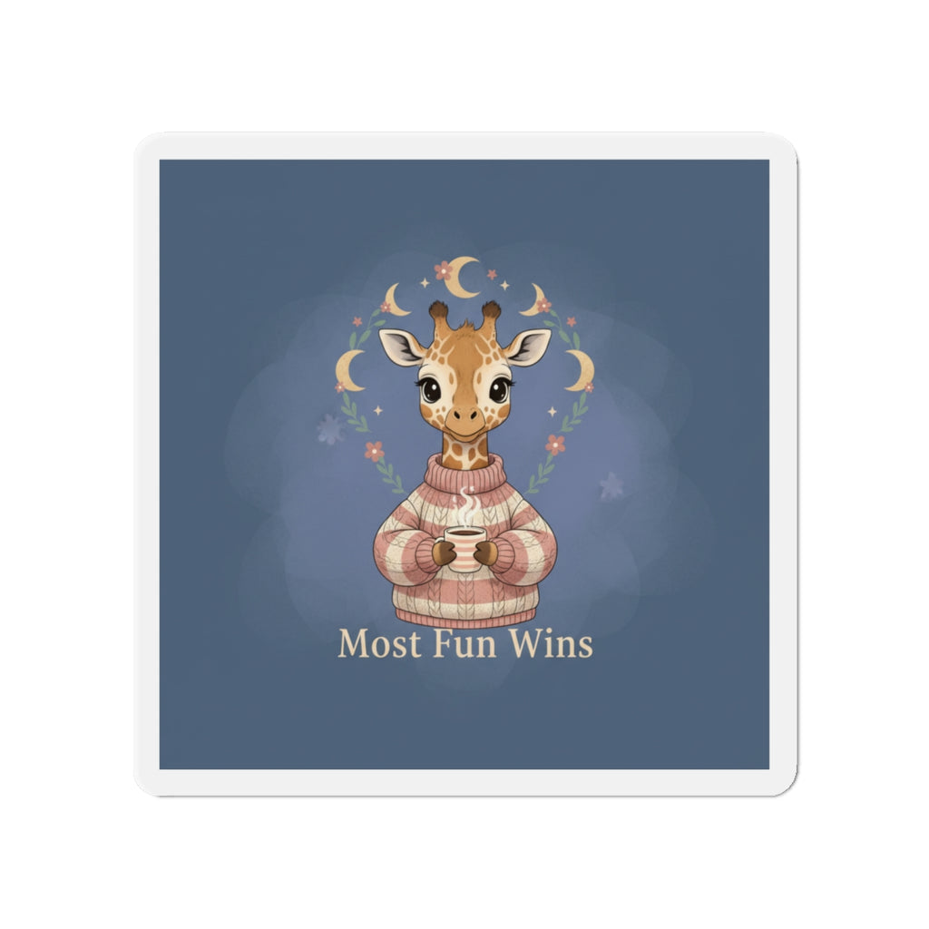 Giraffe Die-Cut Magnet – Most Fun Wins